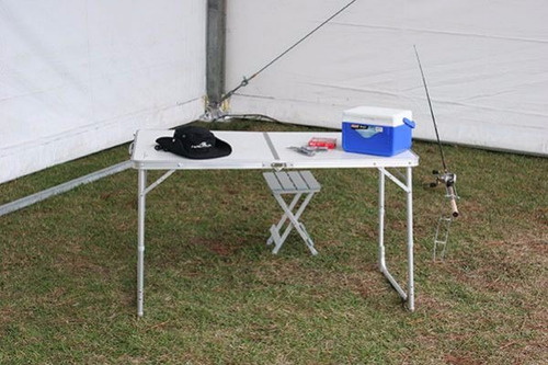 Mesa Camping Dobravel Com Banqueta Acampamento Nautika Domo