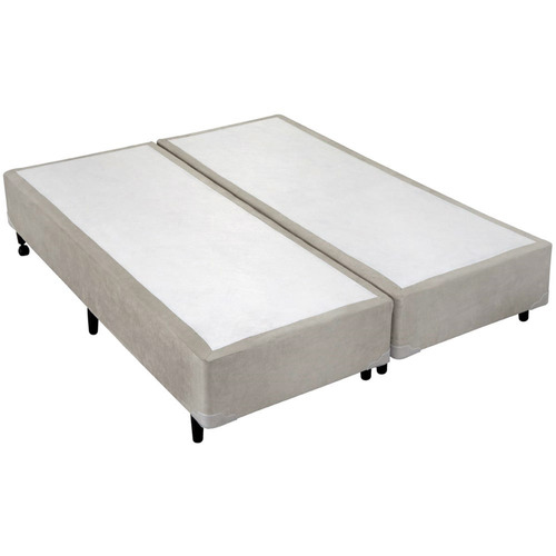 Cama Box Queen Size Bipartido Universal Camurça Cinza - 158x198 (bipartido) - Queen Size