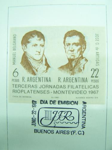 Jornadas Filatelicas Rioplatenses * Dia Emision 22/06/1967 *