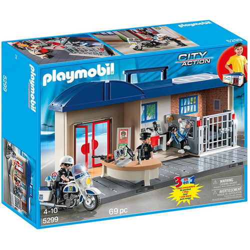 Playmobil Estación De Policía Maletín 5299 4 A 10 Años