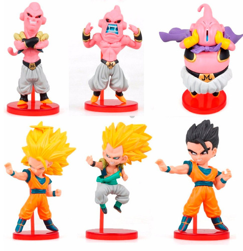 Bonecos Dragon Ball 6 Peças Goku, Gohan, Gotenks E Majin Boo