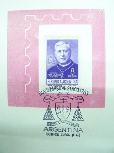 Monseñor De. Juan Cagliero * Dia Emision 21/08/1965 *