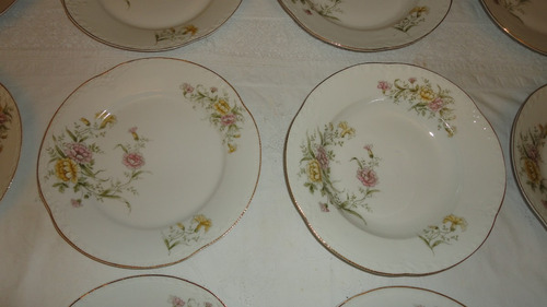 Platos Llanos Porcelana Bavaria Antigua Diseño Rococo Vealos