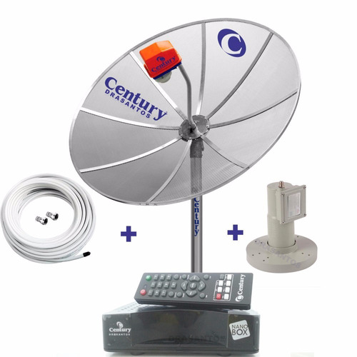 Kit Antena Parabólica Digital Century 1,90m Completo