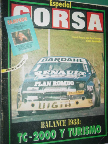 Revista Corsa 1176 Especial Balnace Tc-2000 Y Turismo 1988