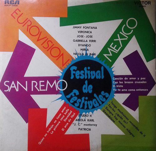 Festival De Festivales San Remo Eurovision Mexico Lp Pvl