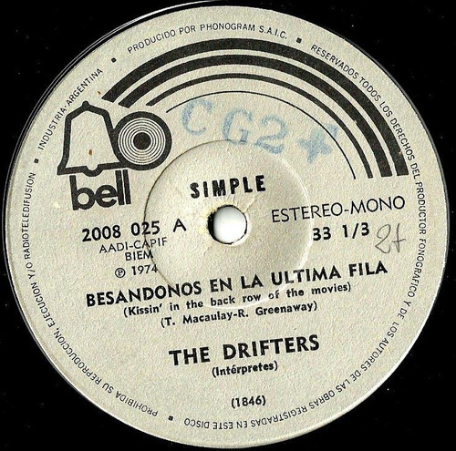 The Drifters      Besandonos En La Ultima Fila        Simple