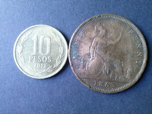 Moneda Inglaterra One Penny 1863 (c10)