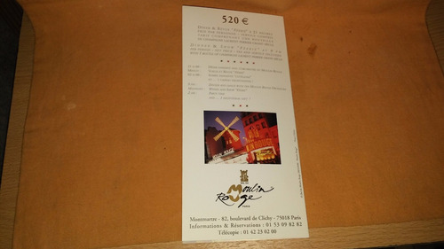 Moulin Rouge Menu Diciembre 2006 (Usado)