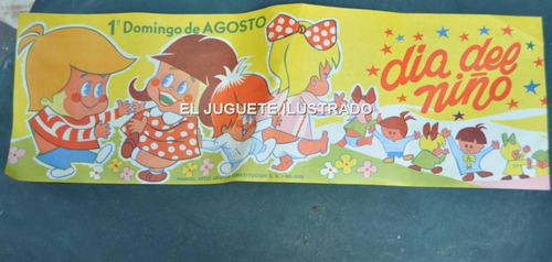 Antiguo Afiche No Cartel Grande Dia Del Niño Infantil