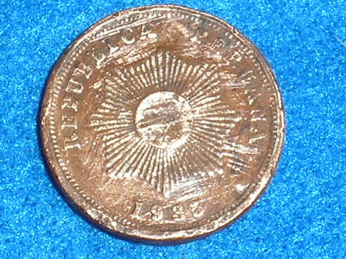 Moneda De Dos Centavos De 1933