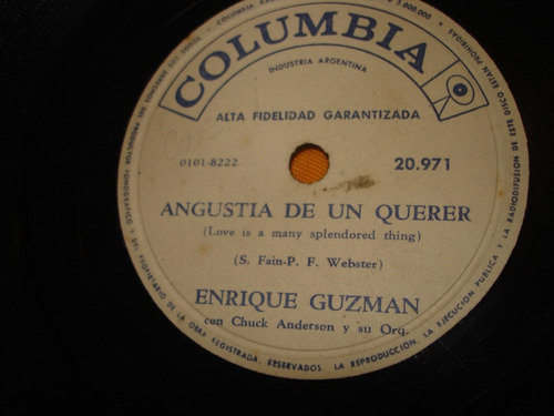Enrique Guzman Disco Pasta 78 Rock Angustia De Un Querer Lee