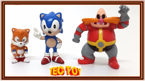 Coleção 3 Bonecos Sonic Dr.robotnik Tails Tectoy Raro Pvc