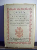 Comprar Adp Orfeo Poema En Cinco Cantos Juan De Jauregui \u002F 1943