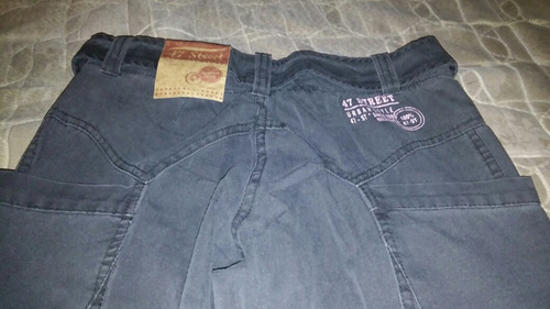 47 Street: Pantalón De Gabardina Negro Talle Xs , Nuevo