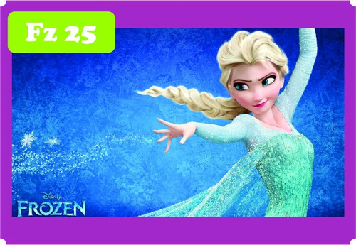 1 Banner Lona Fosca Festa 1,00x1,50 Frozen Anna Elsa Mod. 25