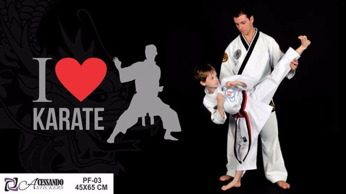 Adesivo De Parede - I Love Karate - Academia Luta Tatame New