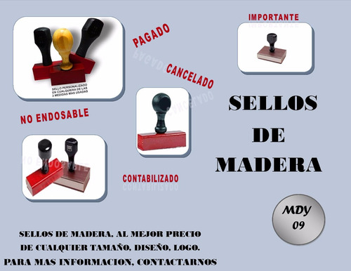 Sellos Madera  (incluye Goma Personalizada) Y Almohadilla