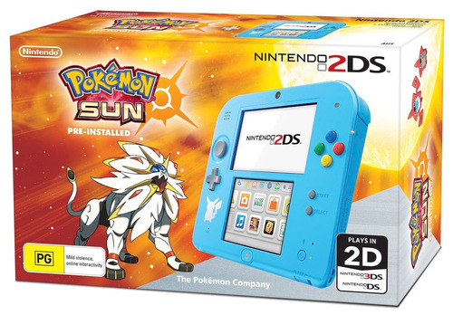 Nintendo  3DS 2DS 1GB Pokémon Sun Special Edition color celeste