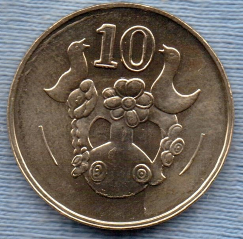Chipre 10 Cents 2004 * Jarron Decorativo *