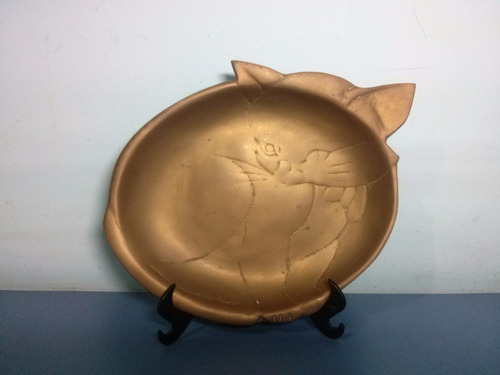 Antigo Centro De Mesa Em Bronze Estilo Gatinho