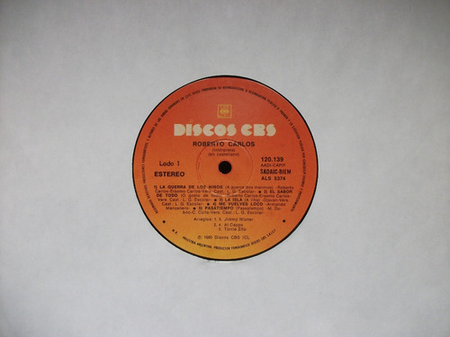 Lp Roberto Carlos En Castellano Stereo 1980 Argentino (Usado)