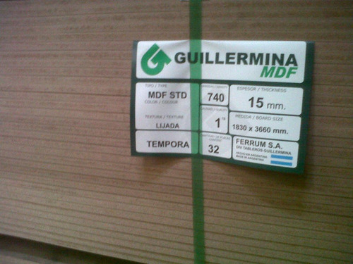 Imagen 3 de 8 de Placa Guillermina Tempora, Mdf, Fibrofacil 15mm 1,83x3,66 Mt