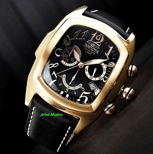 Reloj Invicta Mens Swiss Lupah Dragon Gold 18kl Black Chrono