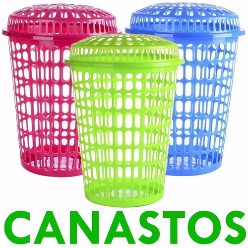 Canasto De Plástico Con Tapa Para Ropa - Oferta Tutti