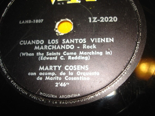 Marty Cosens Disco Pasta 78 Rock Cuando Los Santos Leer Bien