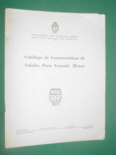 Catalogo Caracteristicas Señales Ganado Menor 1956 Campo