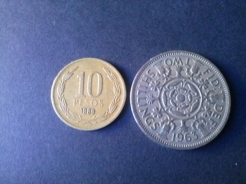 Moneda Inglaterra Two Schilling 1963 Níquel (c11)