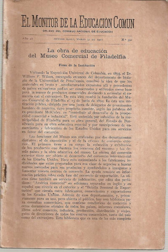 El Monitor De La Educacion Comun N° 591 Marzo 1922
