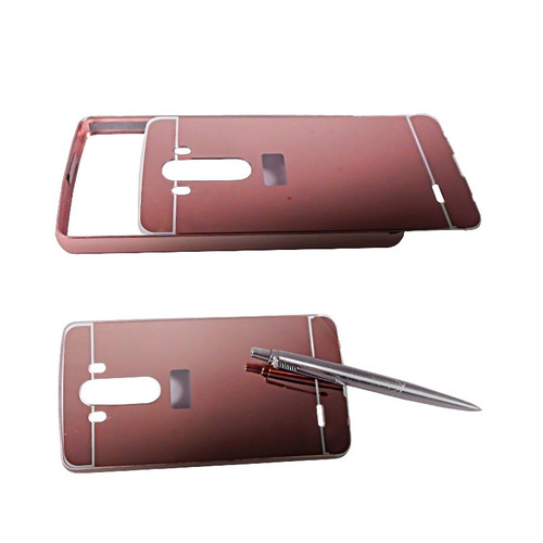 LG G3 Funda Bumper Con Tapa Tipo Espejo Rosa