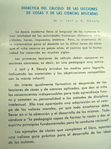 Imagen 2 de 5 de Didactica Del Calculo Lecciones De Cosas Y Ciencias Aplicada