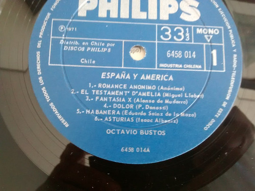 Vinilo Lp De Octavio Bustos - España Y America (u47