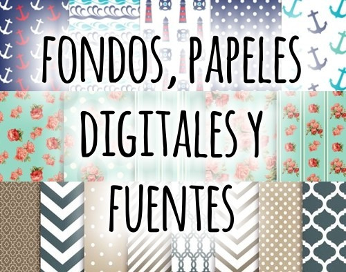 Kit Imprimible Pack De Papeles Digitales Fondos Y Fuentes!!!