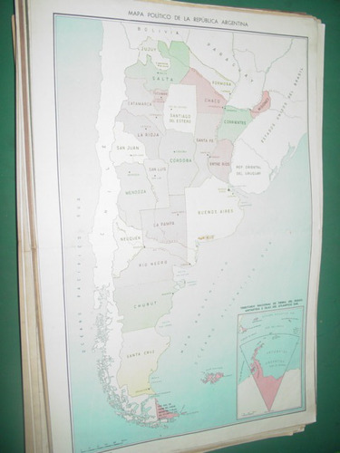 Lamina Poster Revista Billiken Mapa Politico Rep. Argentina