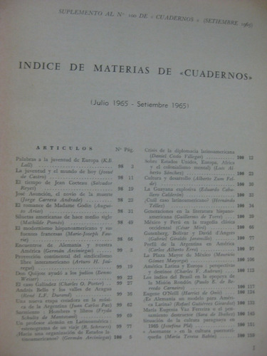 Imagen 3 de 8 de Cuadernos 100 La Revista Mensual De América Latina