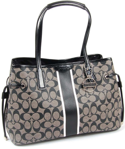 Bolsa Coach Original Signature Stripe En Negro