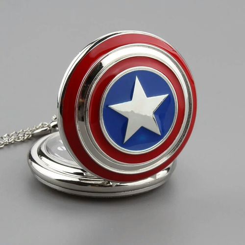 Genial Collar Reloj Escudo Capitán América Vengadores Marvel