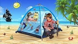 Imagen 2 de 6 de Carpa Para Niños Casita De Juguete Modelo Pirata Casa Jardín
