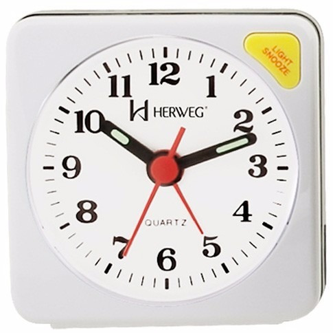 Relógio Despertador Quartz Clássico Herweg 2510 021 Branco
