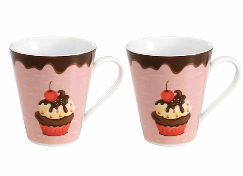 Jogo 2 Canecas Cranberry Cupcake - Copa & Cia