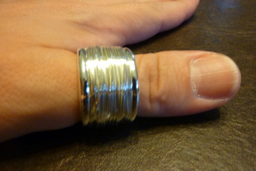 Anillo  Wire Wound  De Plata Rodinada