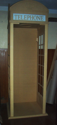 Cabina Telefónica Inglesa Sin Pintar225 X 80 X 80 Con Cartel
