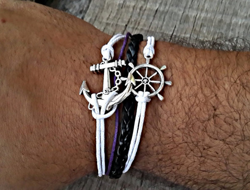 Pulseira Trio Ancora Infinito Leme