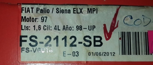 Set Empacaduras Fiat Palio-siena 1.6 Año 97