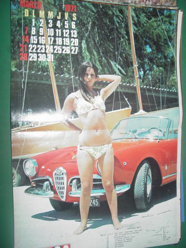 Almanaque Calendario Poster Lamina Corsa Marzo 1971