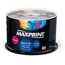 50 Midia Virgem Dvd+r Dl Maxprint 8.5gb 8x Print. P/entrega